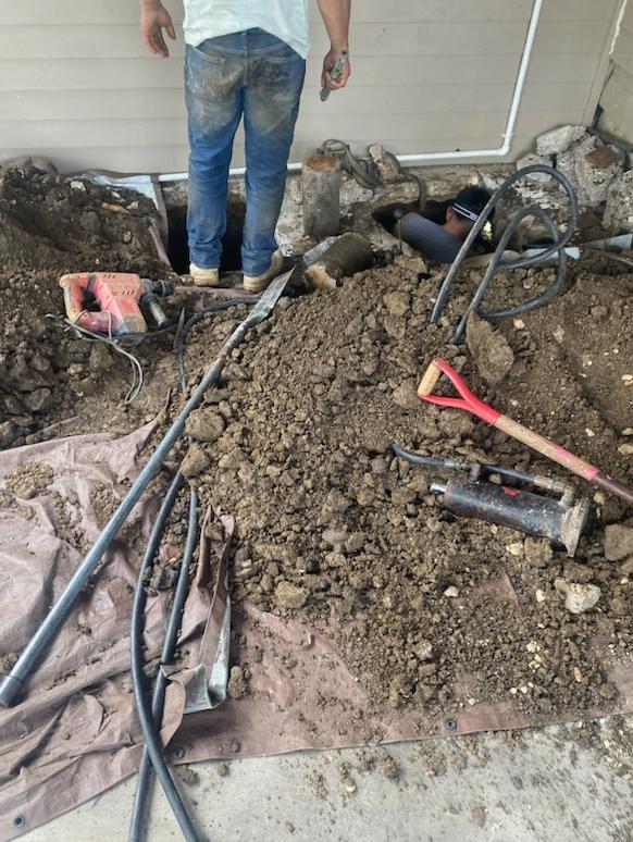 Foundation Excavation — Digging out around foundation perimeter for drainage and repair access